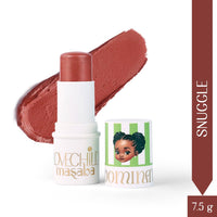 LoveChild Mini Masaba Bloominator Makeup Stick, Lumi-Matte Creamy Blush with Illuminator, Hydrating Shea Butter, Velvety Finish, Buildable, Richly Pigmented, Snuggle (Reddish Brown) 7.5g