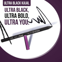 Hilary Rhoda Ultra Black Kajal | 18-Hour Stay Kajal | Kajal Eyeliner | Waterproof Kajal | Black Kajal | Kajal for Women | Smudge-Proof Kajal |Suitable for Sensitive eyes | Twist Up | 1.2g