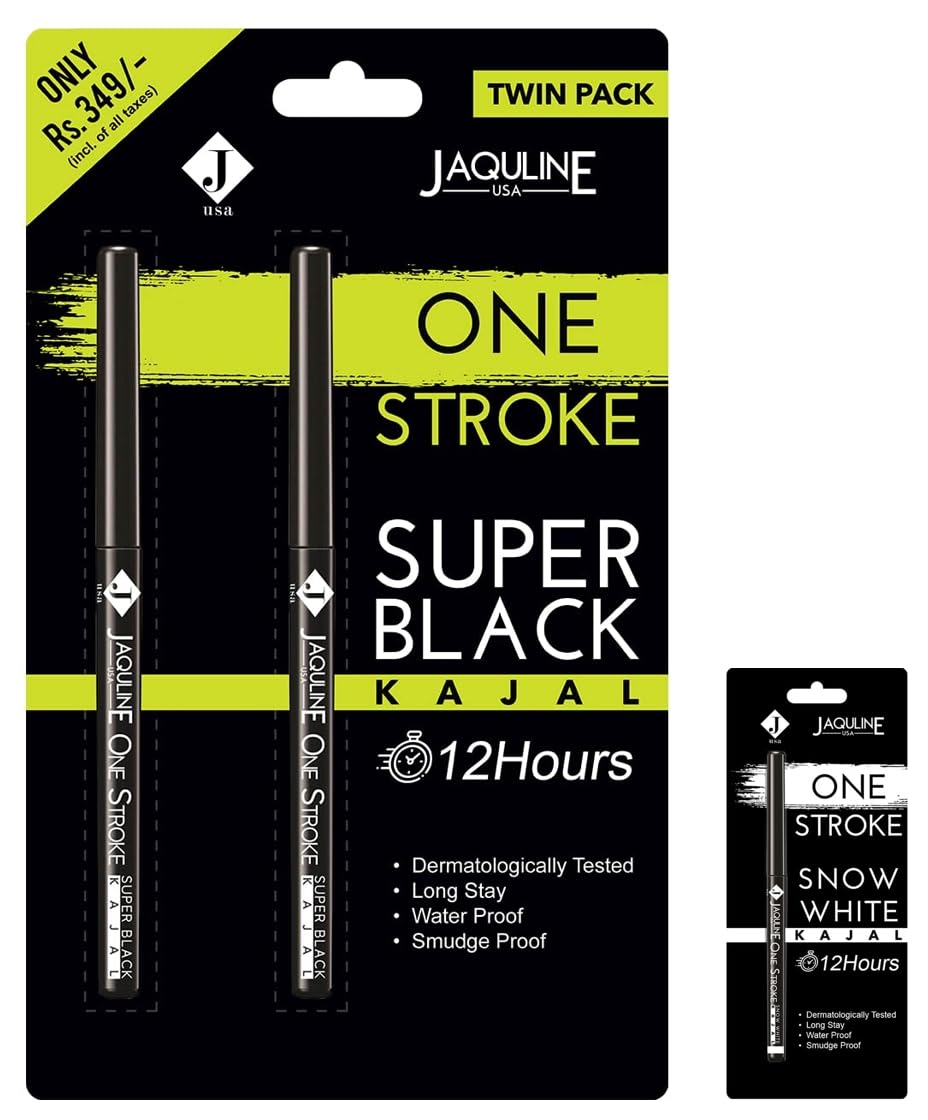 Jaquline USA One Stroke Kajal twin Pack 0.60gm | Jaquline USA Vitamin C Foaming facewash 150ml