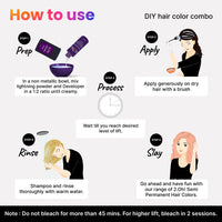 2.Oh! Italian-Peach Hair Color DIY Kit | Semi Permanent Color + Bleach for Highlights | With Plex & Argan Oil | Lightening Kit for Women & Men