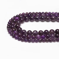 35pcs 10mm Natural Stone Beads Amethyst Beads Energy Crystal Healing Power Gemstone for Jewelry Making, DIY Bracelet Necklace