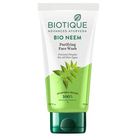 Biotique Bio Papaya Revitalizing Tan Removal Scrub, 50g And Biotique Bio Neem Purifying Face Wash for All Skin Types, 150ml