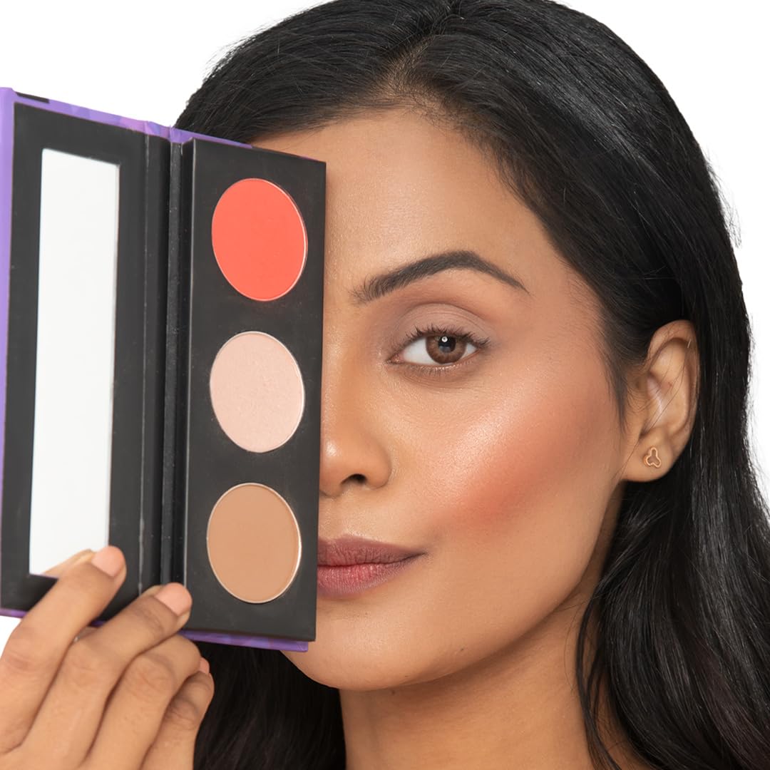 SUGAR Cosmetics - Contour De Force - Face Palette with Lightweight Blush, Highlighter And Bronzer - 03 Fierce Feat - Long Lasting Contour Blush Palette