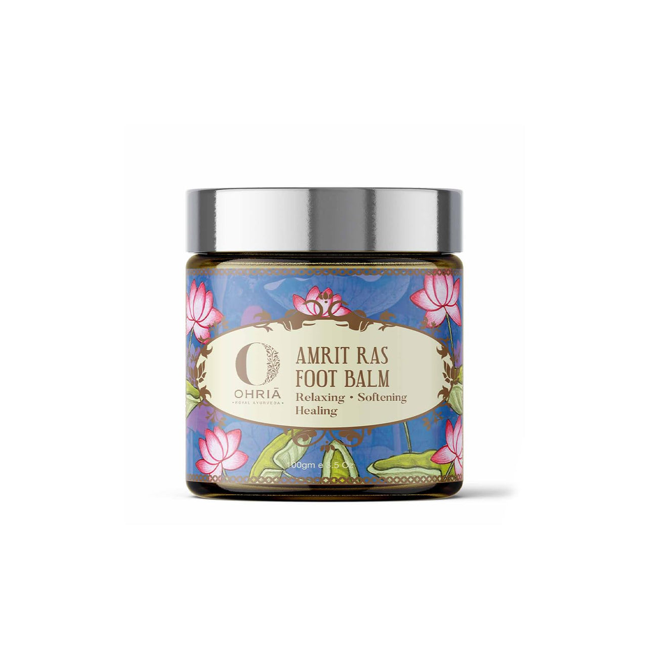 Ohria Ayurveda Amrit Ras Foot Balm Cream for Cracked Heals | Relaxing, Softening, & Healing Foot Care | Hydrates & Softens Cracked Heels | Infused with Sesame, Almond, Cow’s Ghee & Essential Oils for Relaxation | All Skin Types| For Men & Women- 100g