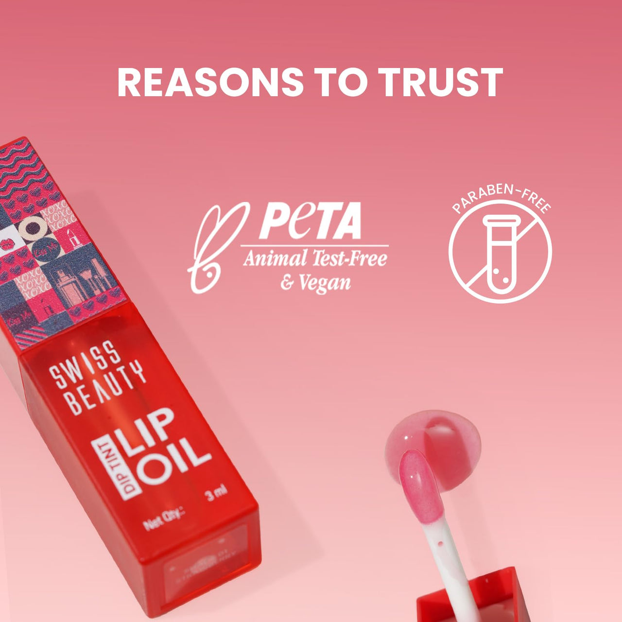 Swiss Beauty Dip Tint Colour Changing PH Lip Oil | With Vitamin E for Long-Lasting Nourishment and Hydration| Soft and Natural Pink Lips | Shade- Strawberry, 3ml