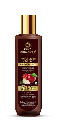 Khadi Organique Apple Cider Vinegar & Red Onion Shampoo Combo | Gentle & Natural Detox Formula that Helps Remove Dandruff & Buildup | Natural Shampoo with No Sulphate & No Paraben | Best Suitable for Women & Men - Pack of 2 - 2x200ml