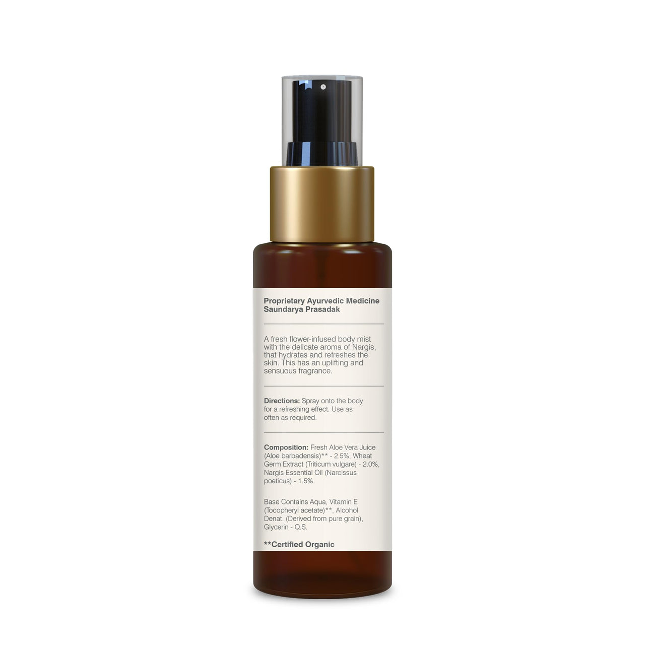 Forest Essentials Travel Size Body Mist Nargis | Natural & Hydrating Body Spray For Men & Women | Luxury Floral Fragrance | 50 ml