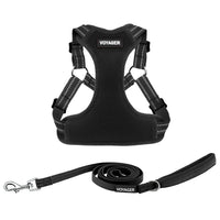 Best Pet Supplies Voyager Adjustable Dog Harness Leash Set with Reflective Stripes for Walking Heavy-Duty Full Body No Pull Vest with Leash D-Ring, Breathable All-Weather - Harness (Black), M
