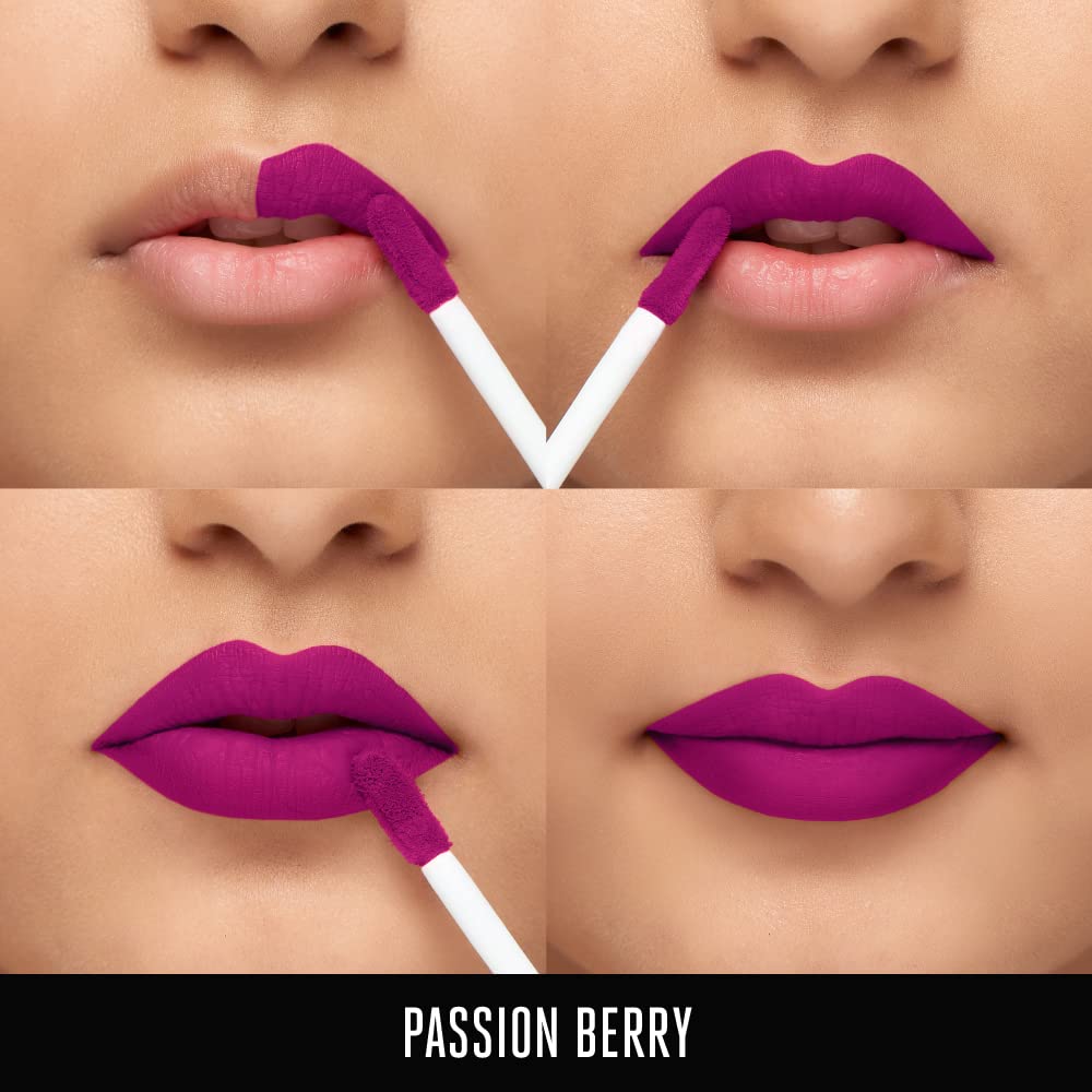 Lakmé 9to5 Primer + Matte Liquid Lip Color - Passion Berry, Power Pink, Vivid Crimson