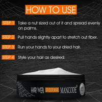 Mancode Spider Hair Web Wax for Men | 100ML | Extra Long-Lasting, Powerful 24-Hour Strong Hold | Enhances Hair Volume & Texture | Non-Sticky, Glossy & Stylish Look