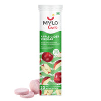Mylo Apple Cider Vinegar Tablets for Weight Loss | Effervescent ACV Tablets | With Vitamin B6 and B12 | 100% Natural (Pack of 1)
