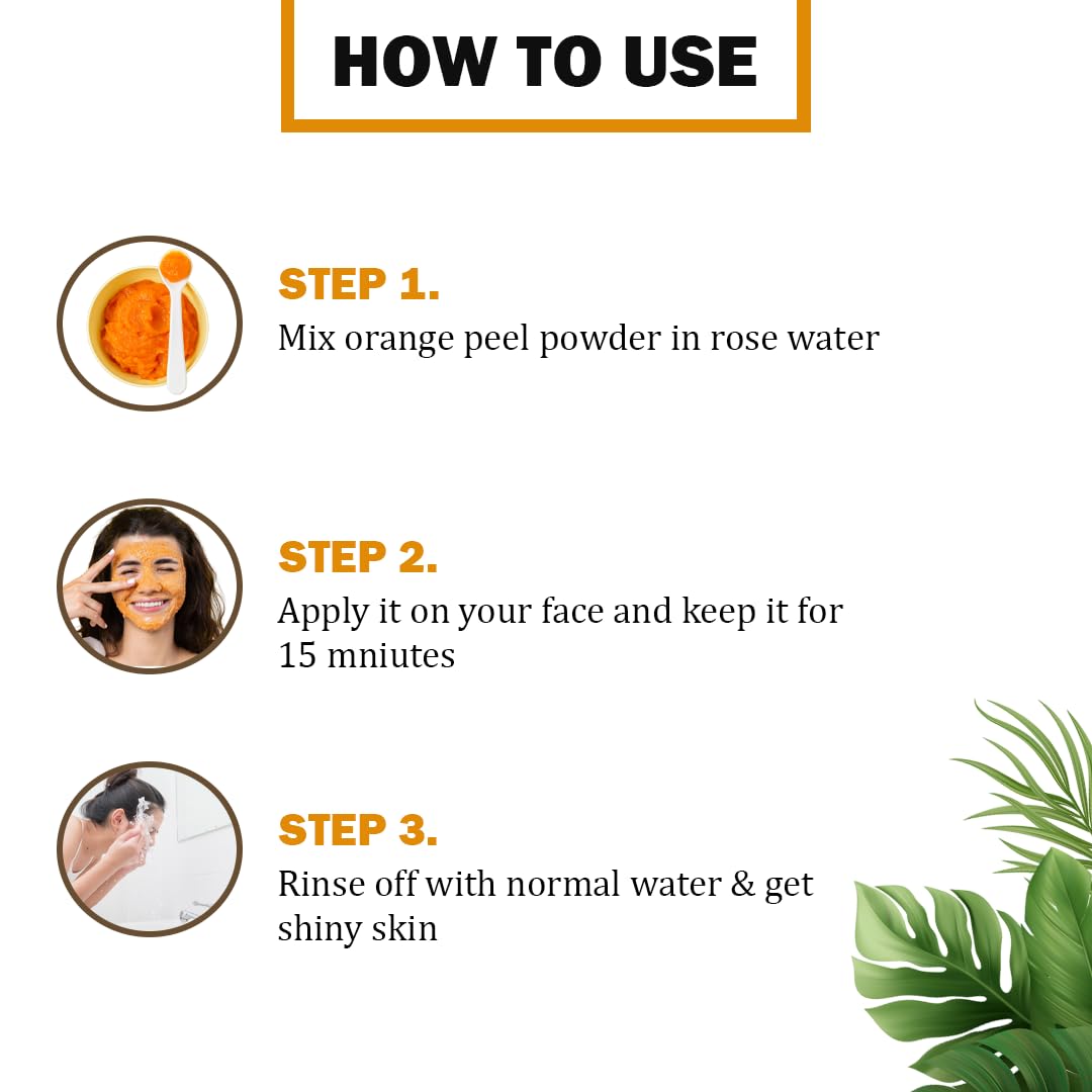 Veda Harvest Orange Peel Powder 200gm for Pure Natural & Organic For Lightening and Brightening Face Pack,200 Gram Vitamin C And Antioxidants Add Glow, Cruelty-Free & Vegan,