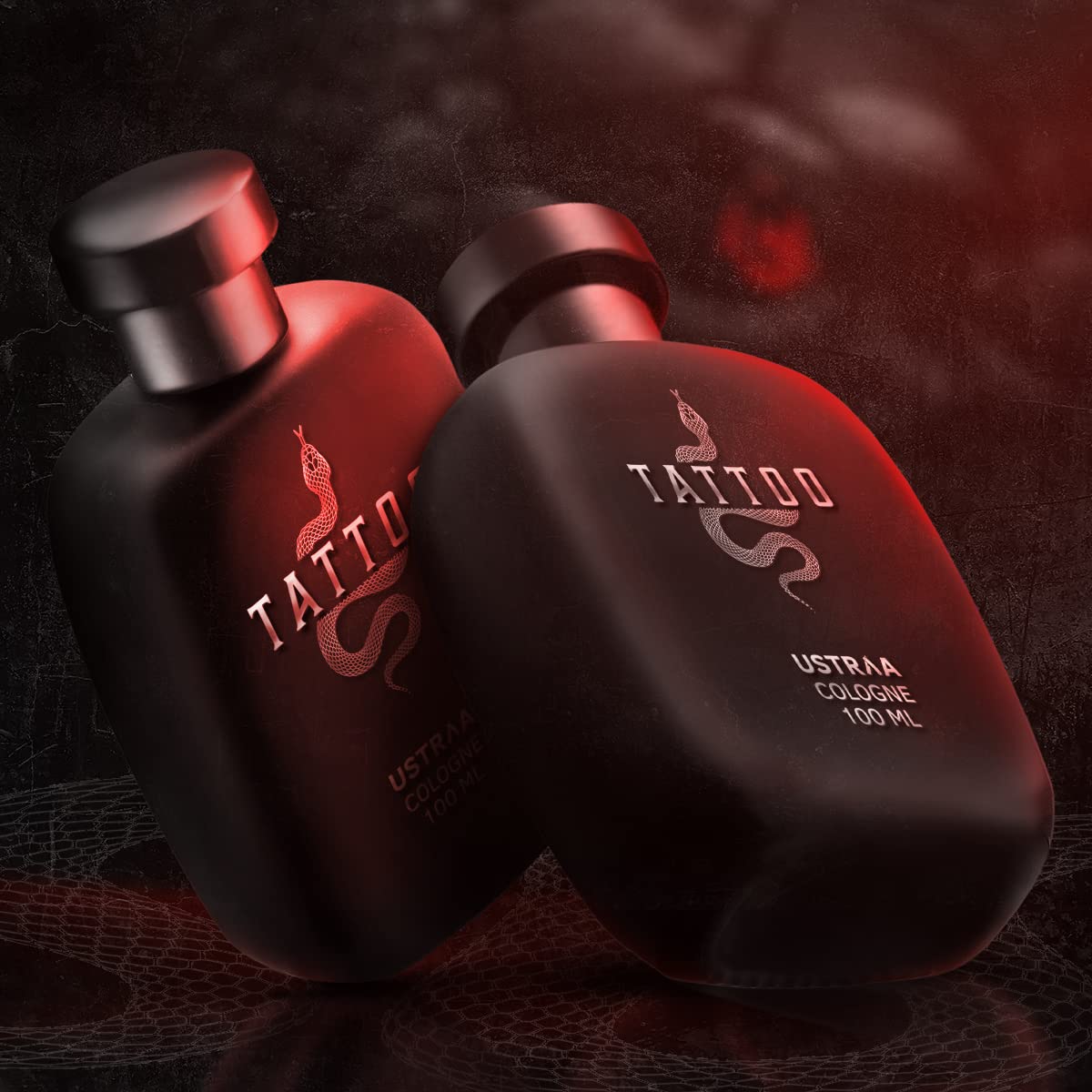 Ustraa Tattoo Cologne - 100ml - Perfume for Men | with a mix of spicy, woody and citrusy notes | Ideal for night occasions | Long-lasting fragrance with no gas