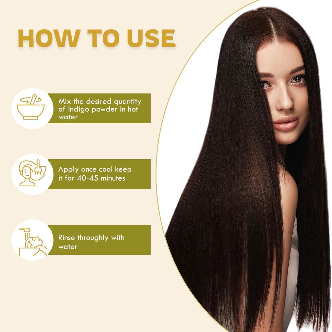 Veda Harvest Indigo Powder 240gm for Black Hair | Natural Plant-Based Hair Dye | Chemical-Free & Healthy Hair Color Solution