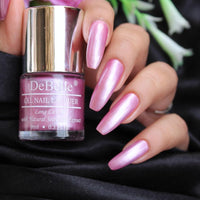 DeBelle Gel Nail Polish Roselin Fiesta (Metallic Rose Pink Nail Paint)|Non UV - Gel Finish |Chip Resistant | Seaweed Enriched Formula| Long Lasting|Cruelty and Toxic Free| 8ml