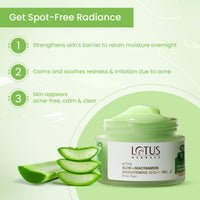 Lotus Herbals Active Aloe + Niacinamide Calm & Brighten Night Gel | Moisturize Skin | Paraben-free | All Skin Type | 50gm