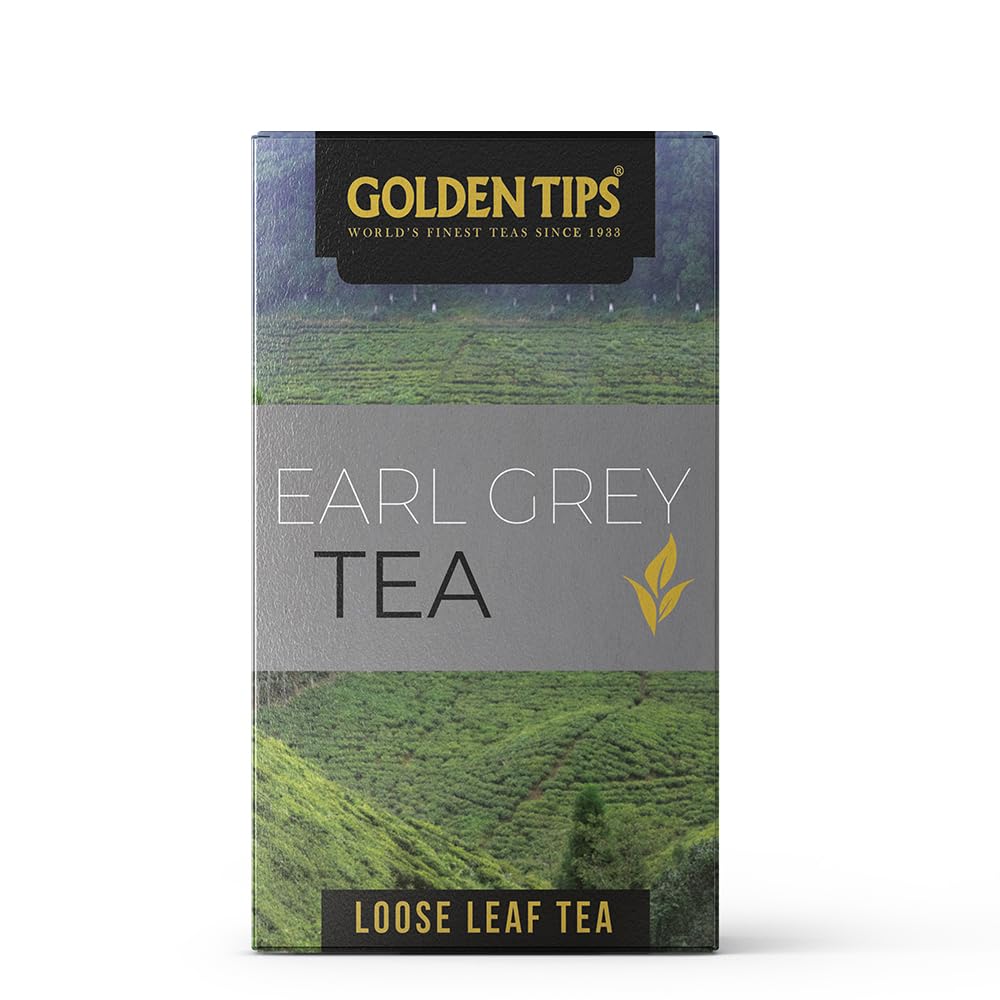 Golden Tips Earl Grey Loose Leaf Black Tea,Full-Leaf Blend Infused with Pure Bergamot, Refreshing & Citrusy Flavor, Classic English Tea, Aromatic & Rich Taste (100 Gram 50 cups)