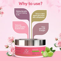 Vamp Beauty Face Gel Moisturizer | For Oily & Acne-Prone Skin | With Kakadu Plum, Glycolic Acid, Shea Butter & Rose | Lightweight & Non-Sticky | Brightens & Controls Oil | 50g