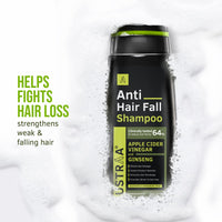 Ustraa Anti Hair Fall Shampoo 250ml - Clinically tested to reduce hairfall by 64%, Dermatologically Tested, With Apple Cider Vinegar, Strengthens Hair & Cleans Scalp to Prevent Hairfall, No Sulphates