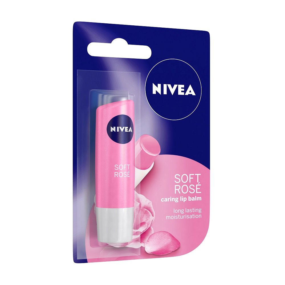 NIVEA Lip Balm, Soft Rose, 4.8g And NIVEA Lip Balm, Pomegranate Shine, 4.8g
