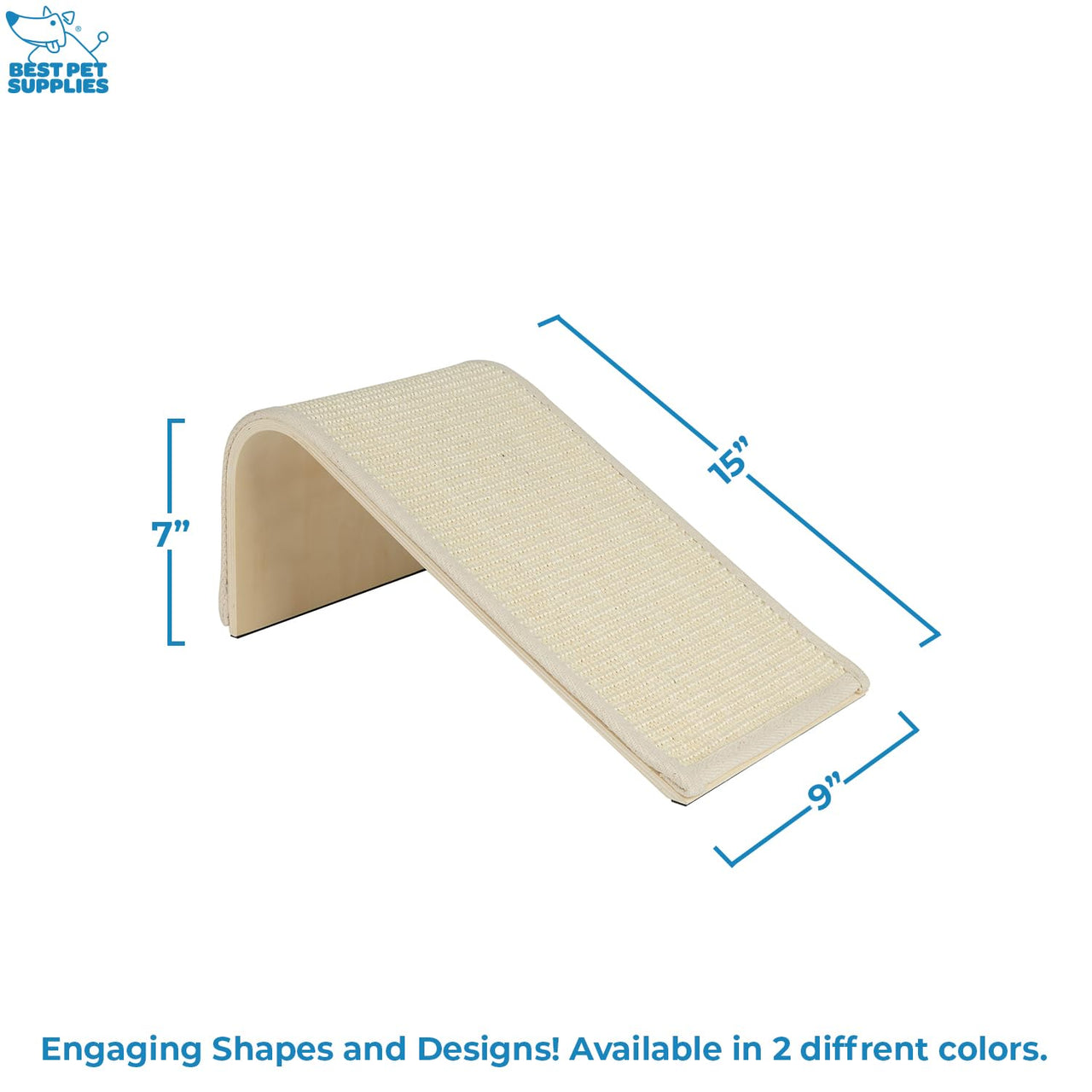Best Pet Supplies Catify Sloped Sisal Cat Scratchers for Indoor Cats, Climbing Ramp Fun and Interactive Indoor Play, Supports Natural Pet Behaviors, Heavy Duty - Cream Ramp (Cream)