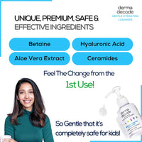 Derma Decode Face Wash For Dry Skin Women, Kids & Men - Dermatologist Created Sensitive, Dry Skin Facewash, Gentle Hydrating Cleanser with Ceramides, Hyaluronic Acid, Fragrance Free 100ml