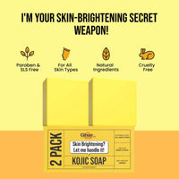 GHAR SOAPS Kojic Acid 2% Soap with Niacinamide | For Pigmentation, Sun damage, Brightening Underarm & Reduces Dark Spot | Soap for Men & Women | Suitable for All Skin Types |(Pack of 2) (100 g x 2)