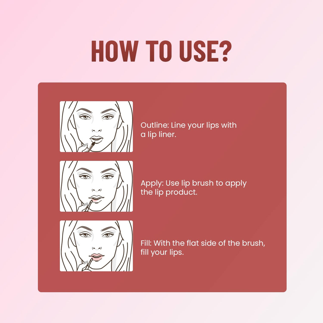 Swiss Beauty Lip Brush with Soft & Synthetic Bristles | Ideal for Cream and Liquid products | Easy to hold & Precise application