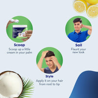 Parachute Hair Cream for Men, 100ml (Pack of 3)|Anti Dandruff |Hair Cream After Shower |Non Sticky Oil Replacement Hair Cream