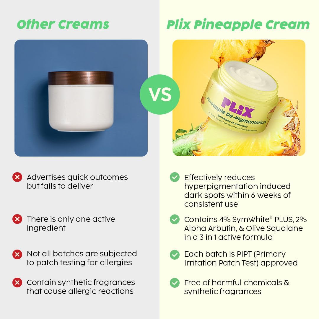 PLIX - THE PLANT FIX Skin Depigmentation Pineapple Face Cream For Women & Men|Hyperpigmentation,Tan Removal & dark Spot Corrector|With Alpha Arbutin & SymWhite PLUS For Radiant & Even Toned Skin|50 g