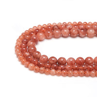 60pcs 6mm Natural Stone Beads Sunstone Chalcedony Beads Energy Crystal Healing Power Gemstone for Jewelry Making, DIY Bracelet Necklace