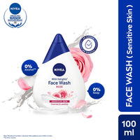 NIVEA Milk Delights Face Wash Caring Rosewater For Sensitive Skin 100ml, 100 ml