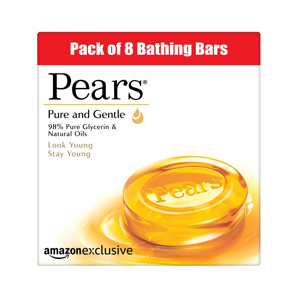 Pears Soft and Fresh Bathing Bar, 125g (Buy 3 Get 1 Free) & Pears Pure And Gentle Bathing Bar, 125g (Pack Of 8)