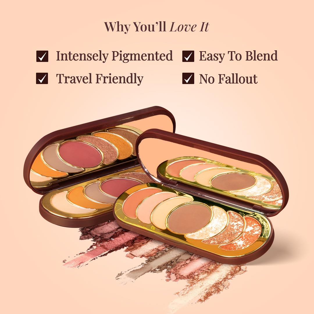 Lovechild Masaba Hyper-Blend Eyeshadow Palette,7-In-1 Matte & Shimmer Colors(Star Rush),Intense Pigment,Blendable,Infused With Vitamin E & Jojoba Oil,Travel Friendly Eye Makeup,11 G,Multicolour