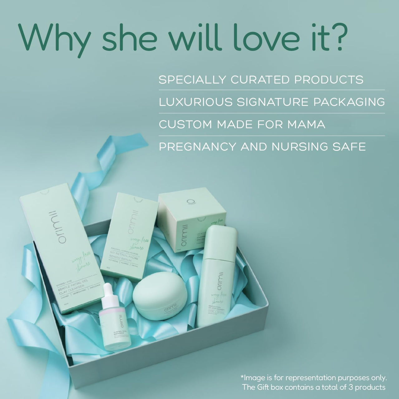 Orimii You’re Doing Amazing’ Pregnancy Self-Care Gift Box | Leg & Foot Relief Gel, Barrier Repair Lotion, Fragrance-Free Lip Balm & Overnight Face Mask | Thoughtful Baby Shower Gift for Moms-to-Be