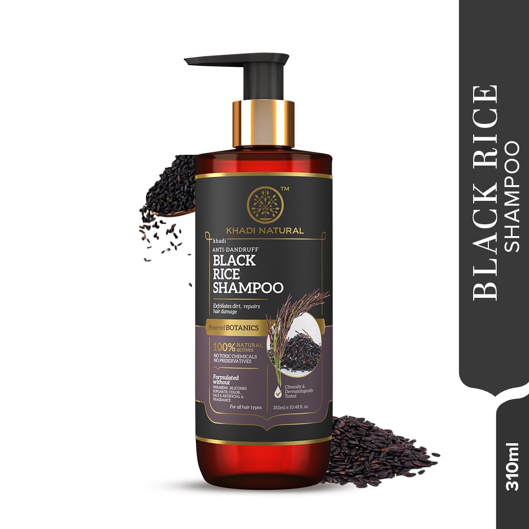 KHADI NATURAL PB BLACK RICE CLEANSER/SHAMPOO SULPHATE PARABEN FREE-310 ml