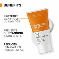 DERMATOUCH Multivitamin Spf 50 Pa+++ Sunscreen Gel For All Skin Types | Uva-Uvb Protection |Zero White Cast | Unisex | 30G