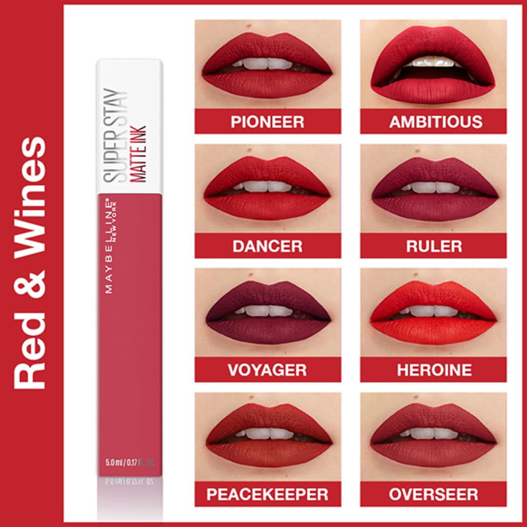 Maybelline New York Liquid Matte Lipstick, Long Lasting, 16hr Wear, Superstay Matte Ink, 50 Voyager, 5ml