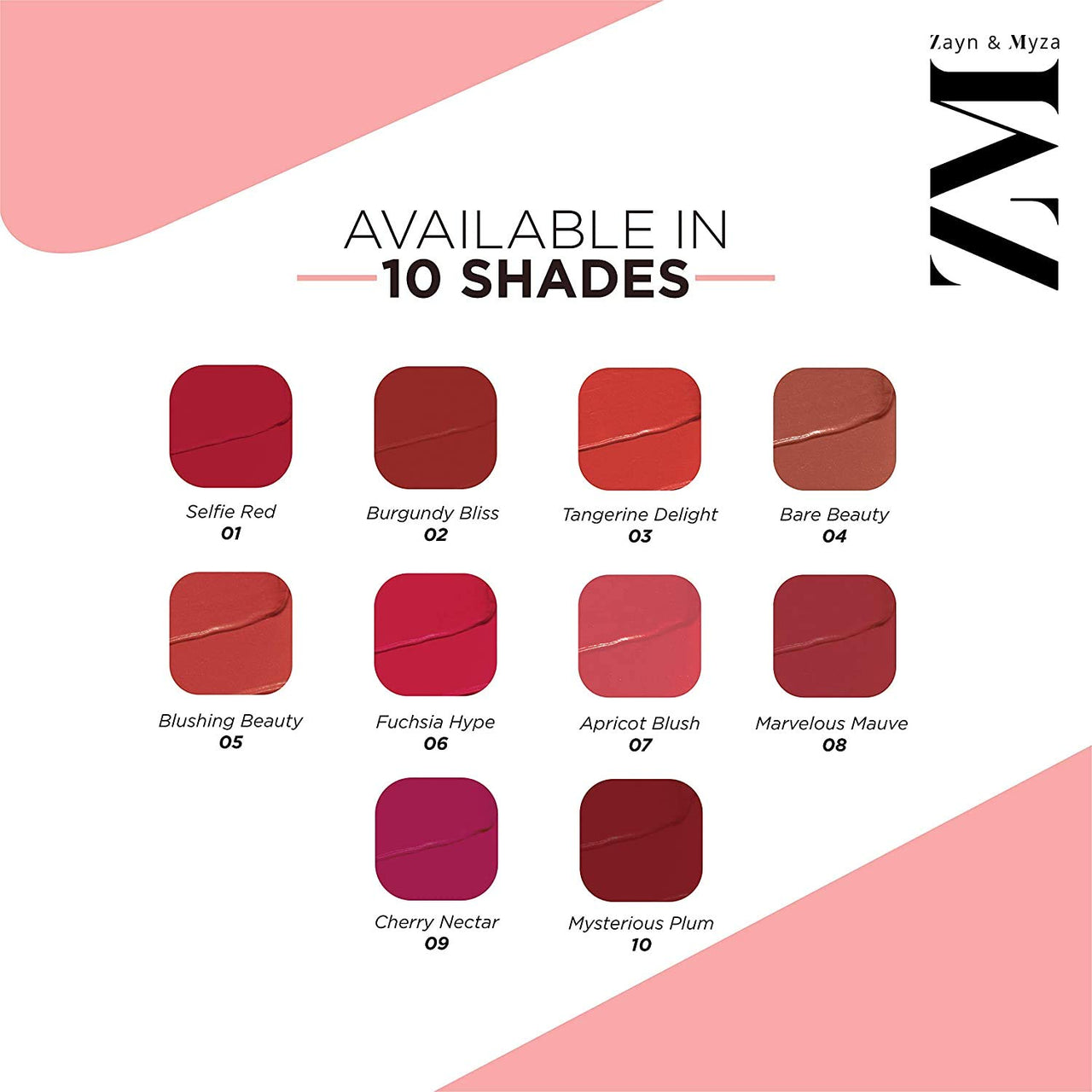 ZM Transfer-Proof Power Matte Bullet Lipstick, Vegan, 3.2 g (Burgundy Bliss)
