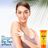 VLCC De-Tan SPF 50 PA+++ Sunscreen Gel Crème - 100g + 10g | With Cucumber, Carrot, and Saxifraga Extracts | Enhances Glow, Protects from UVA, UVB Rays, and Help Reduce Dark Patches.