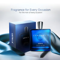 Ustraa Gift for Men - Insignia - Perfume for Men -(100ml) | Scent of Royalty with Rich, Intense Mix of Masculine Fragrances | Spicy Opening Notes, Woody Heart Notes, Fragrant, Musky Base Notes