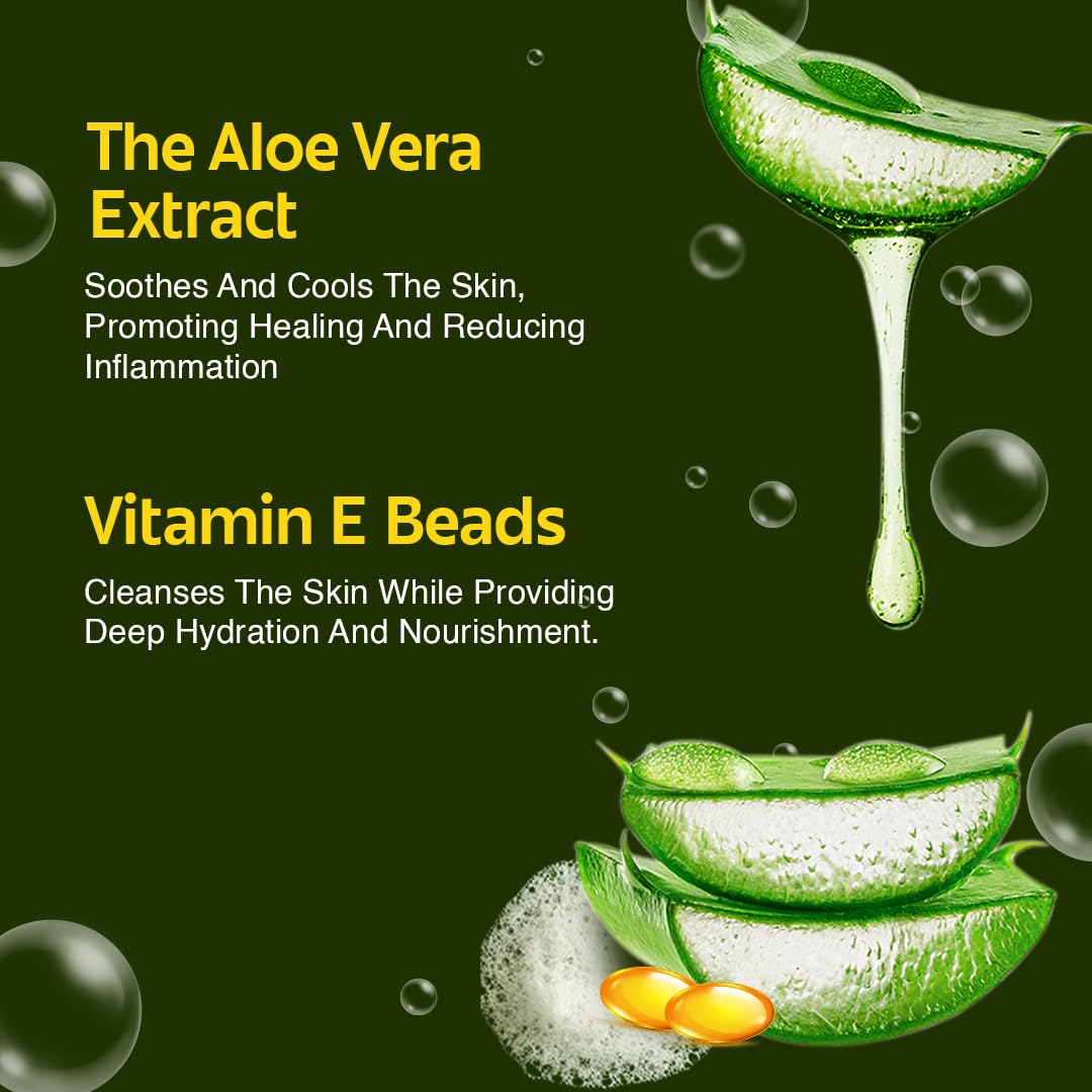 Rivona Naturals Aloe Vera Shower Gel | Aloe Vera + Neem | Cleansing and Nourishing| for Men & Women |All Skin types |250 ml (Pack 2)