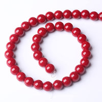 10mm 38pcs Pomegranate Red Glass Gemstone Beads Natural Round Loose Crystal Energy Stone Healing Power for Jewelry Making 1 Strand 15