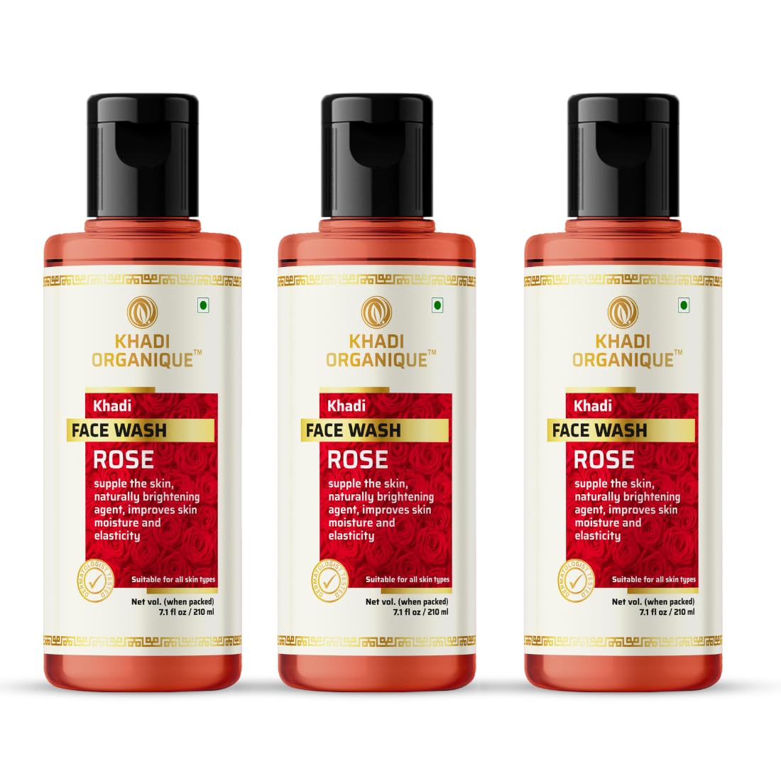 Khadi Organique Rose Natural Face Wash Pack Of 3