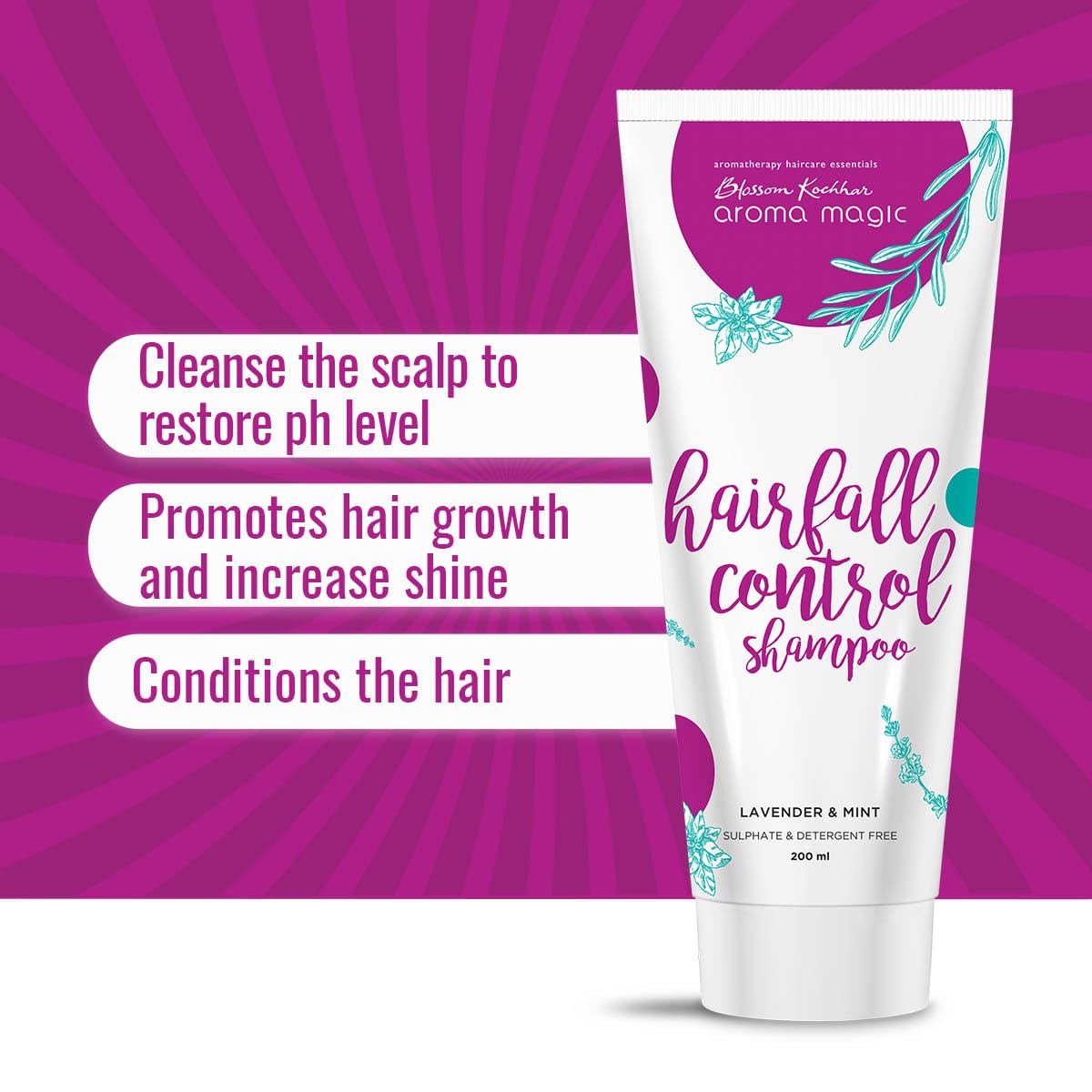 Aroma Magic Hairfall Control Shampoo Lavender & Mint (200 ml) Pack of 2