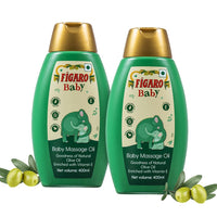 Figaro Baby Massage Oil with Goodness of Natural Olive oil enriched with vitamin E, Dermatologically tested, 400 ml (Pack of 2)