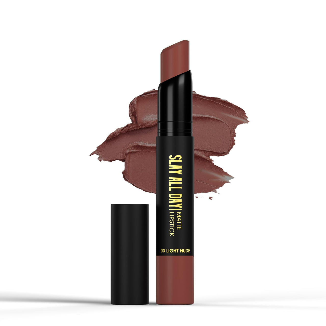 Hilary Rhoda Slay All Day Matte Lipstick | Transfer-proof & Smudge-proof | Long-Lasting & Premium Creamy Lipstick | Waterproof & Vibrant Colour lipstick | 2.6g (Light Nude - Shade 03)
