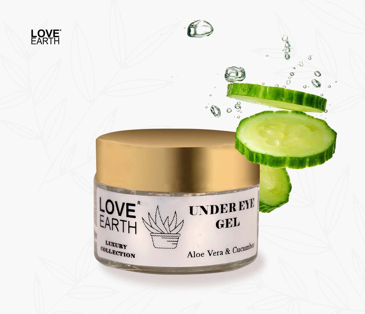 Love Earth Organic Under Eye Gel with Aloe Vera & Cucumber Extracts Reduces Dark Circles, Puffiness and Fine Lines 50gm