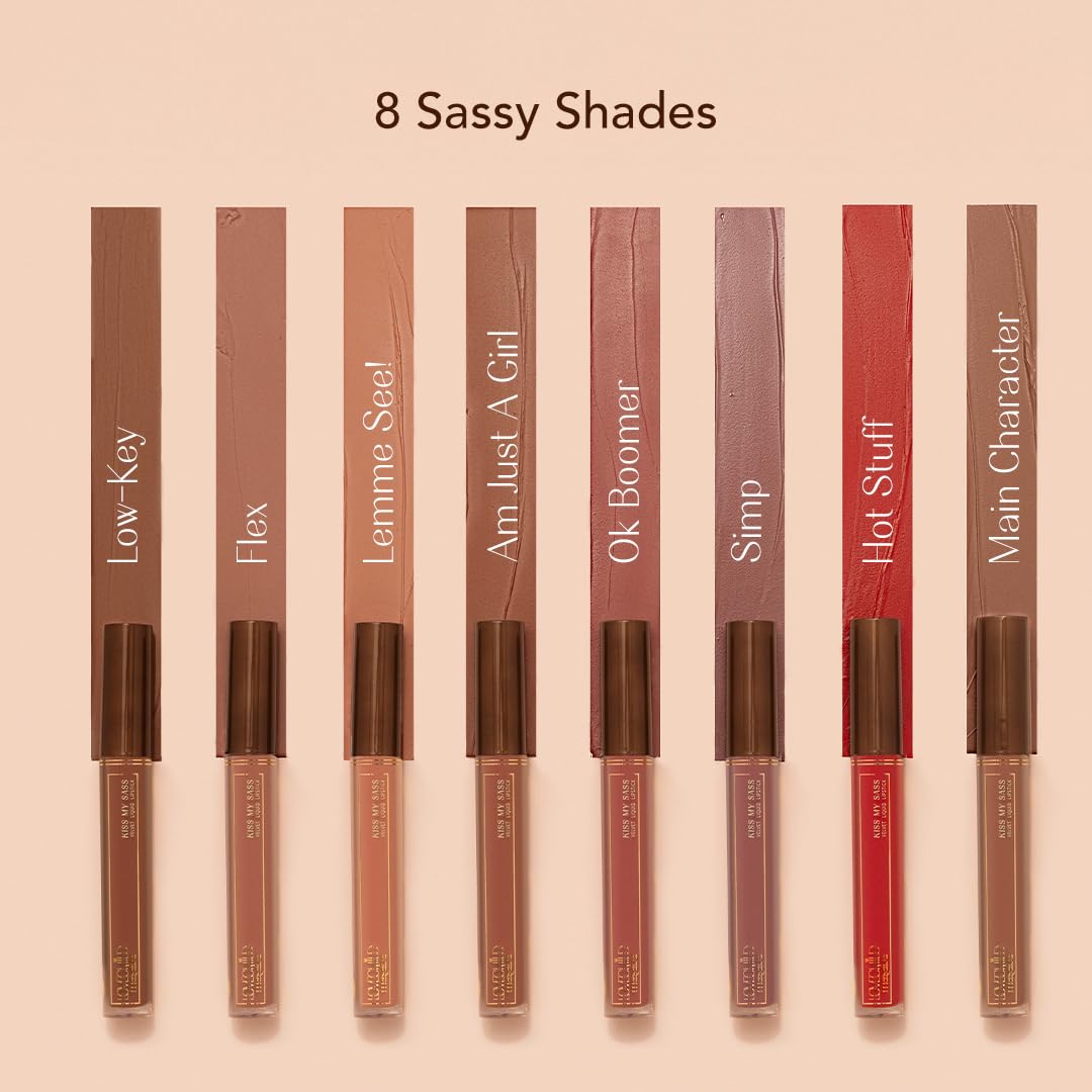 LoveChild Masaba Kiss My Sass Velvet Matte Lipstick (Burgundy Red), Intense Color, Transfer-Proof, Hydrating with Hyaluronic Acid, Long-Lasting & Lightweight, Smooth Glide Formula, OK Boomer! 2.5ml