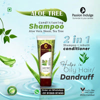 Passion Indulge Aloe Tree 2 in 1 Anti Dandruff & Oily Scalp shampoo plus conditioner with Tea Tree, Aloe Vera and Neem | All Hair types - 200ml
